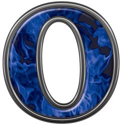 Reflective Letter O with Inferno Blue Flames