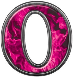 Reflective Letter O with Inferno Pink Flames