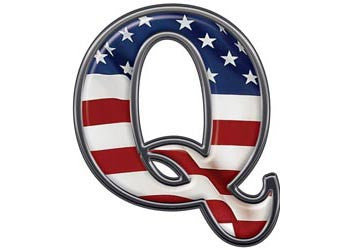 Reflective Letter Q with Flag