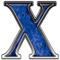 Reflective Letter X with Inferno Blue Flames