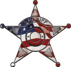 Sheriff Star Police Decal with American Flag