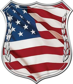 American Flag Law Enforment Police Shield Decal