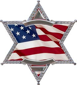 6 Point Sheriff Star Flag Decal