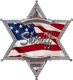6 Point Star Sheriff Police American Flag Decal