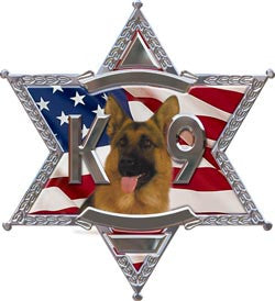 K9 6 Point Star Police Dog Decal With Shepherd