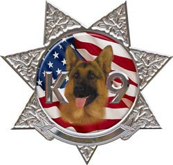 K9 7 Point Star Police Dog Decal with Shepherd