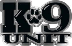 Reflective K9 Unit with Dog Paw Law Enforcement Decal in Black