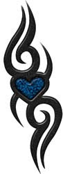 Tribal Design with Heart in Blue