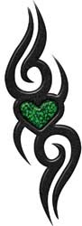 Tribal Design with Heart in Green