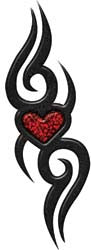 Tribal Design with Heart in Red