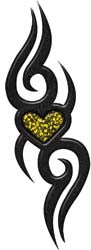 Tribal Design with Heart in Yellow