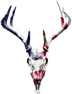 Deer Skull Graphic With American Flag