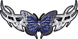 Tribal Butterfly Lady Biker Graphic in Blue