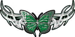 Tribal Butterfly Lady Biker Graphic in Green