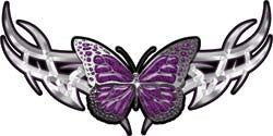 Tribal Butterfly Lady Biker Graphic in Purple