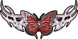 Tribal Butterfly Lady Biker Graphic in Red