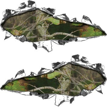 Ripped / Torn Metal Look Decals Real Camo