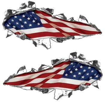 Ripped Design with American Flag