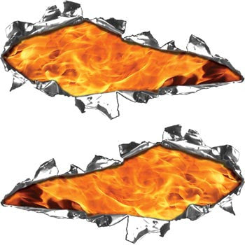 Ripped / Torn Metal Look Decals Inferno