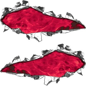 Ripped / Torn Metal Look Decals Inferno Pink
