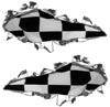 Ripped Design with Racing Checkered Flag