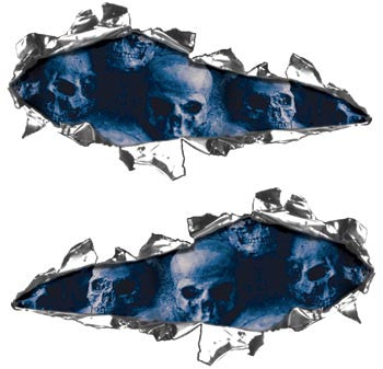 Ripped Design with Blue Skulls