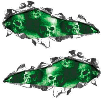 Ripped Design with Green Skulls