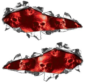 Ripped Design with Red Skulls