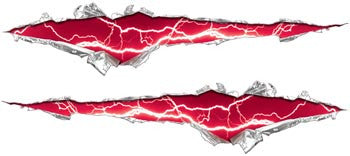 Ripped / Torn Metal Look Decals Lightning Pink