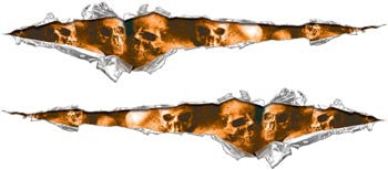 Orange Ghost Skull Rip