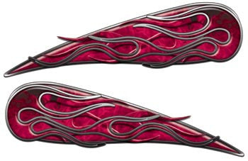 Inferno Pink Motorcycle Gas Tank Flame Decals