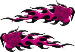 Roses in a Heart Shape Flame Graphics in Pink