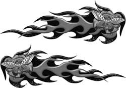 Butterfly and Flower Flame Graphics in Gray