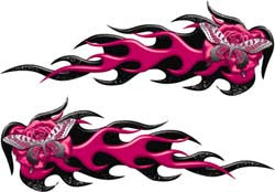 Butterfly and Flower Flame Graphics in Pink