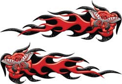 Butterfly and Flower Flame Graphics in Red
