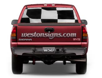 View Thru Racing Flag Rear Window Graphic