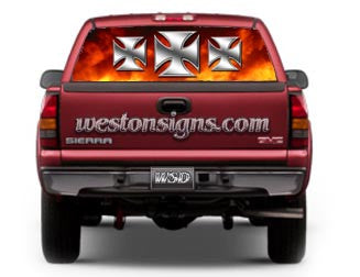 View Thru Maltese Cross Rear Window Graphic