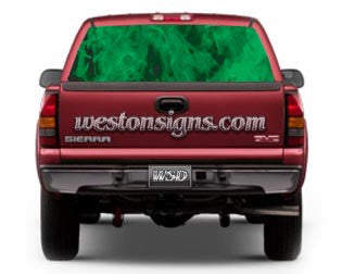 View Thru Inferno Flames Rear Window Graphic
