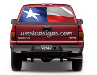 View Thru Texas Flag Window Graphic