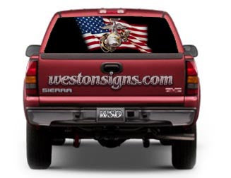 View Thru Marines Window Graphic