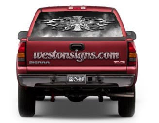 View Thru Firefighter Window Graphic Grey