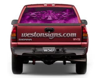 View Thru Firefighter Window Graphic Purple