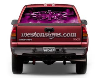View Thru EMS Window Graphic Wings Purple