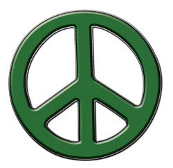 Peace Decal in Dark Green
