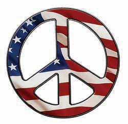 Peace Decal in American Flag