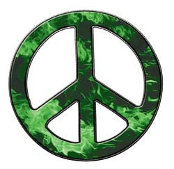 Peace Decal in Inferno Green