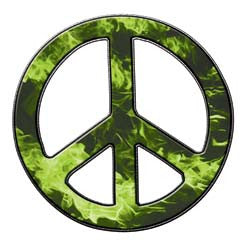 Peace Decal in Inferno Light Green