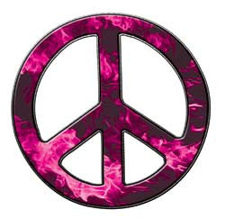 Peace Decal in Inferno Pink
