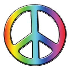 Peace Decal in Rainbow