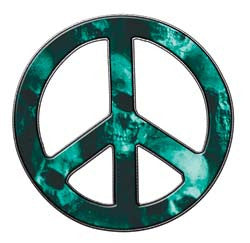 Peace Decal in Skull Aqua